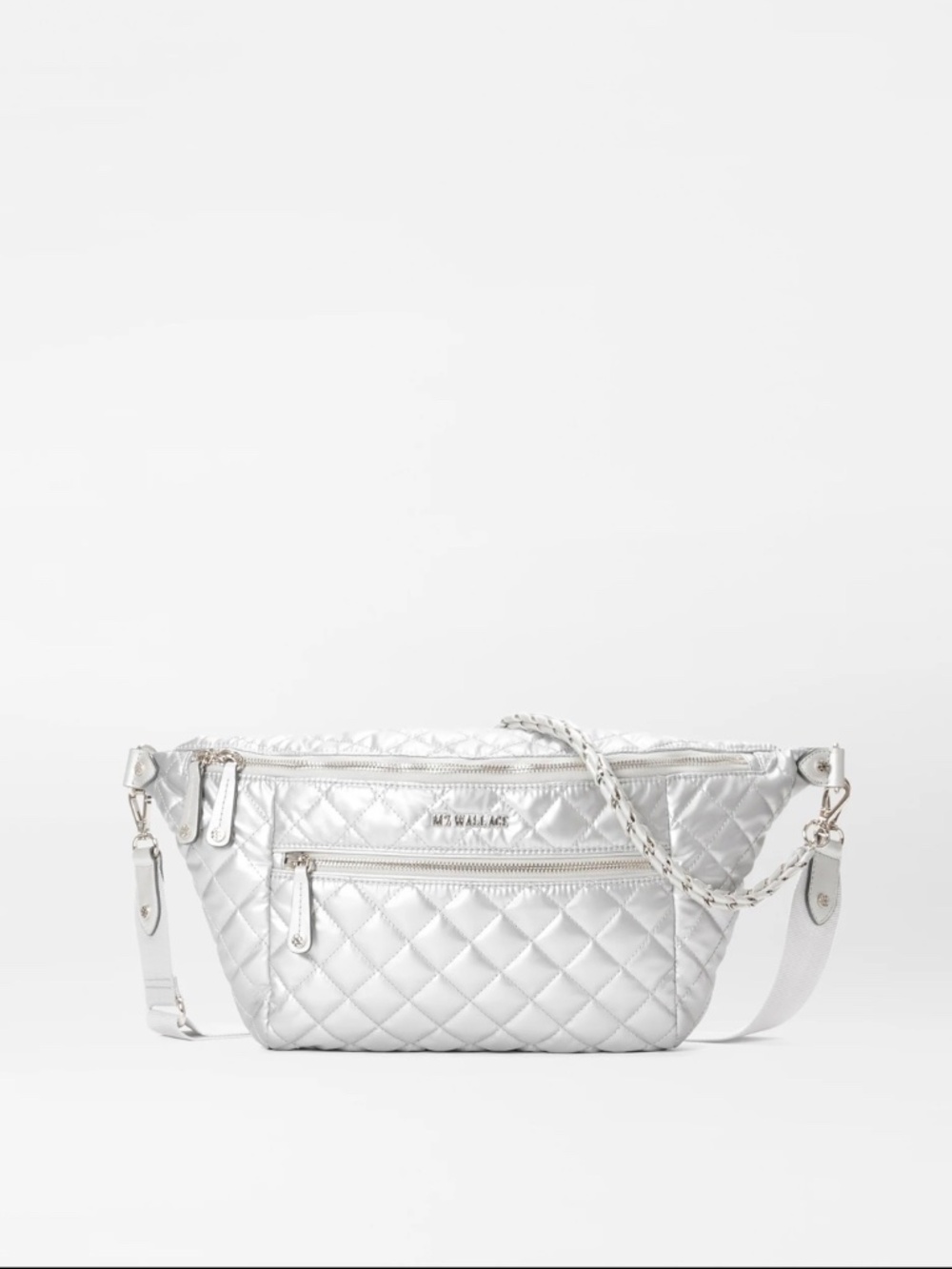 MZ Wallace Matte Silver Crosby Crossbody Sling Bag - Picture 6 of 9